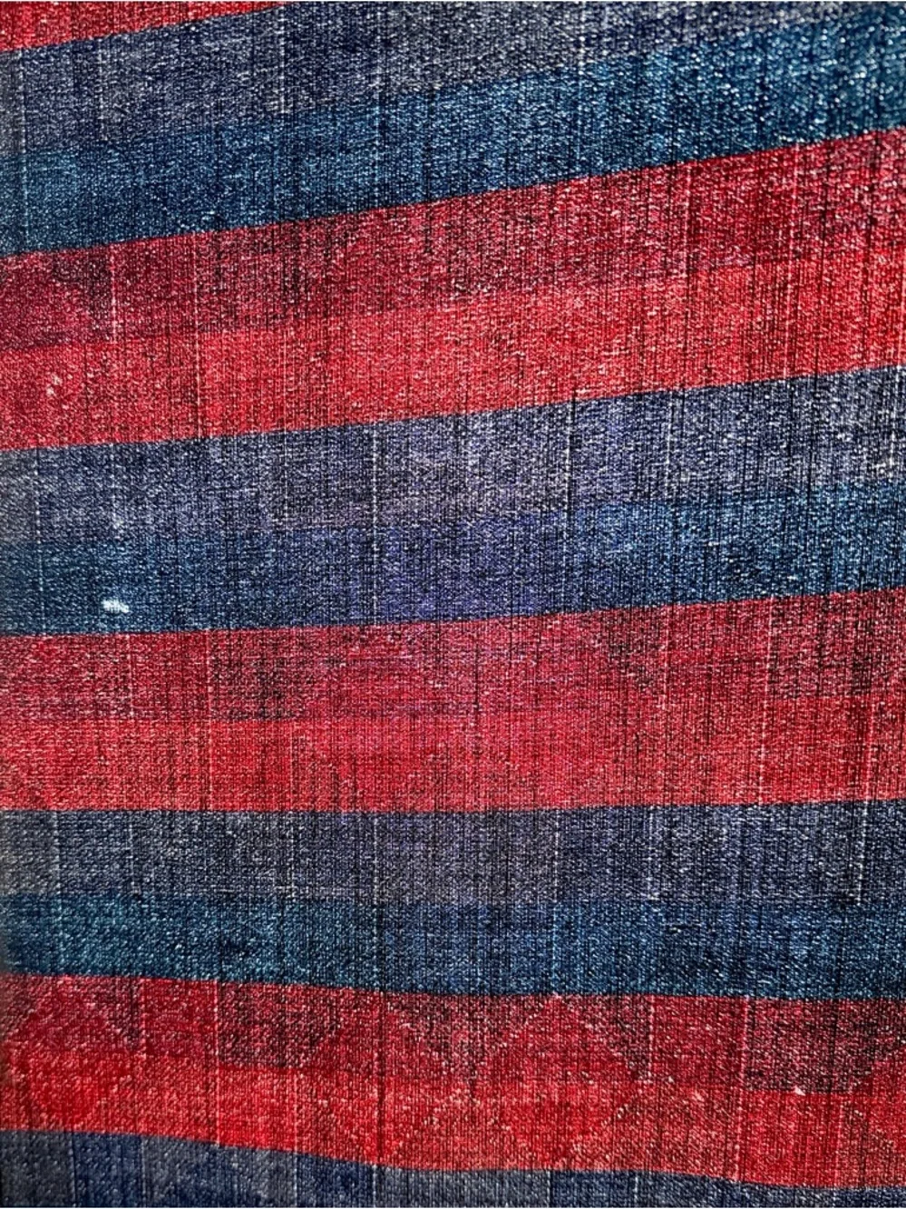 Vintage Wool Long Scarf Geometric Red Blue West Germany Men's Women's Winter